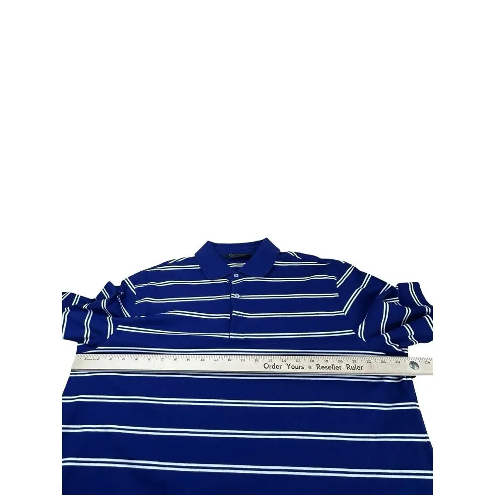 Polo Golf Ralph Lauren Mens XL Striped Polo Shirt Blue White NWT